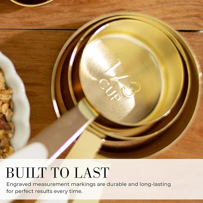 Styled Settings White and Gold Kitchen Utensils Set – 16-Piece Silicone Cooking Utensils with Measuring Cups and Spoons-CasaMuseHome