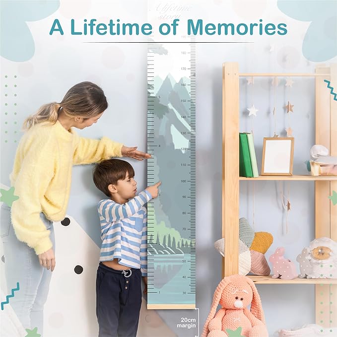 A Lifetime Story Growth Chart for Wall - Personalized for Photos, Photo Stickers, and Memory Album Feature - Height Chart for Kids - Child Height Wall Chart - Height Measurement for Wall-CasaMuseHome