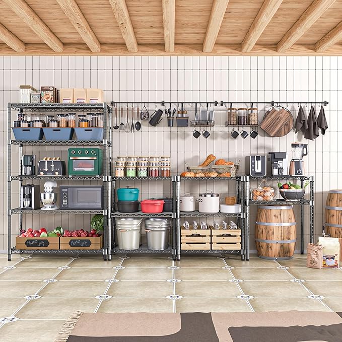 1750 lbs Steel Storage Shelving 5-Tier Utility Shelving Unit Steel Organizer Wire Rack for Home,Kitchen,Office,Garage, 1750 LBS Capacity 17.7" D x 47.2" W x 72.3" H-CasaMuseHome