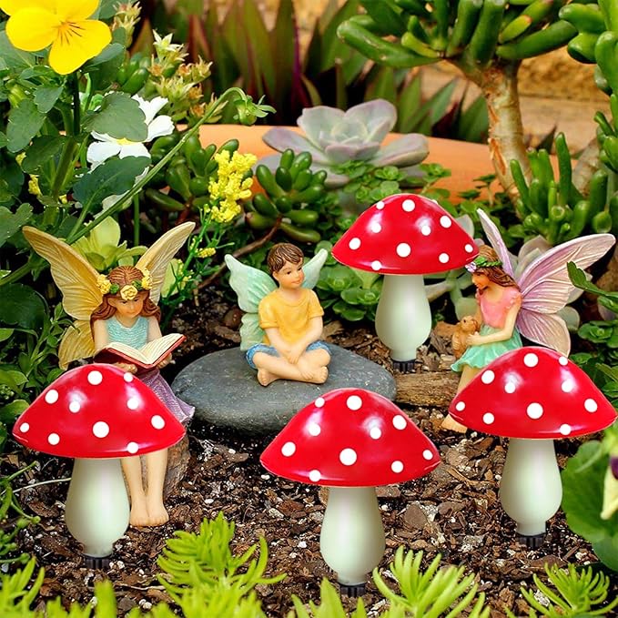 8-Pack Red Solar Mushroom Lamp, 8 Modes, Outdoor Waterproof, for Garden Decor, Christmas, Halloween, Yard, Lawn-CasaMuseHome