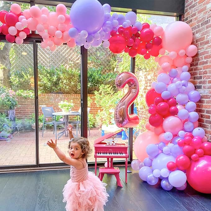 130pcs Pink Balloons Different Sizes 18" 12" 10" 5" Party Latex Balloons for Birthday Baby Shower Wedding Anniversary Princess Theme Party Decorations-CasaMuseHome