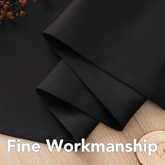 H.VERSAILTEX Thermal Insulated Grommet Blackout Curtains for Bedroom (2 Panels, 52 x 96 -Inch,Solid Black)-CasaMuseHome