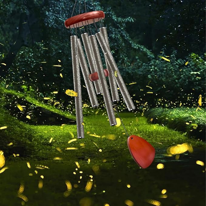 28" Wind Chime for Mothers Day, Decorative Wind Chimes for Outside, Memorial Windchimes Remembrance Gift for Women Mom Grandma, Metal Wind Chimes Outdoor Decor for Garden Patio Zen(Copper)-CasaMuseHome