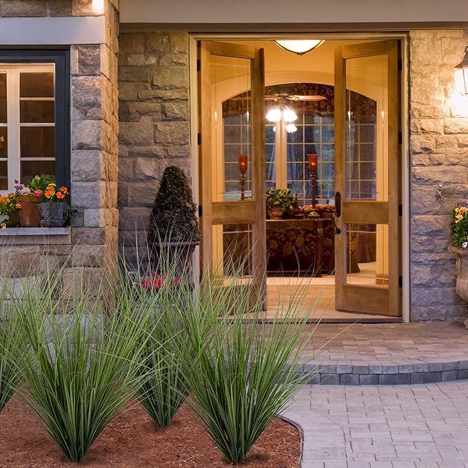 6PCS Fake Plants Artificial Wheat Grass Greenery Plastic Plants Fake Grass Artificial Plants for Outdoor Decor Artificial Grass Plant with Greenery Stems for Indoor Home Decoration 26.4"-CasaMuseHome