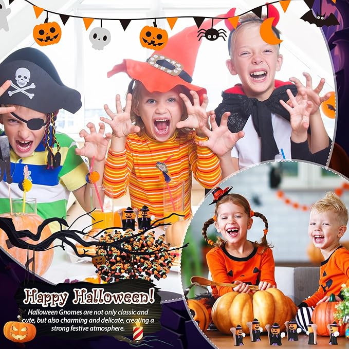 50 Pcs Halloween Mini Figurines Tiny Pumpkin Figures to Hide and Seek Rubber Wizard Miniatures Ornaments Gifts for Halloween Party Favors Table Decorations(Wizard)-CasaMuseHome