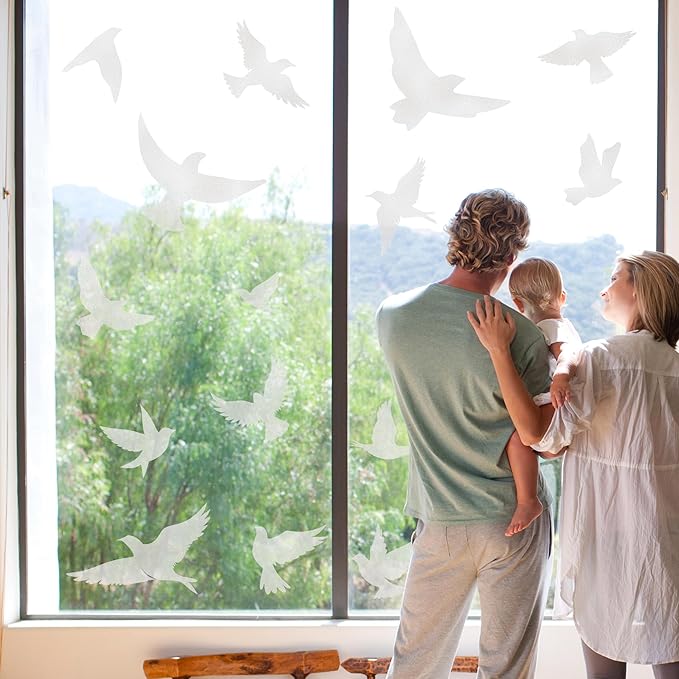 9 Sheets Bird Window Clings, Protect and Save Bird Strikes Window Stickers, Glass Door Stickers Decals, Stop Birds Flying into Windows Accessories Home Decorations-CasaMuseHome