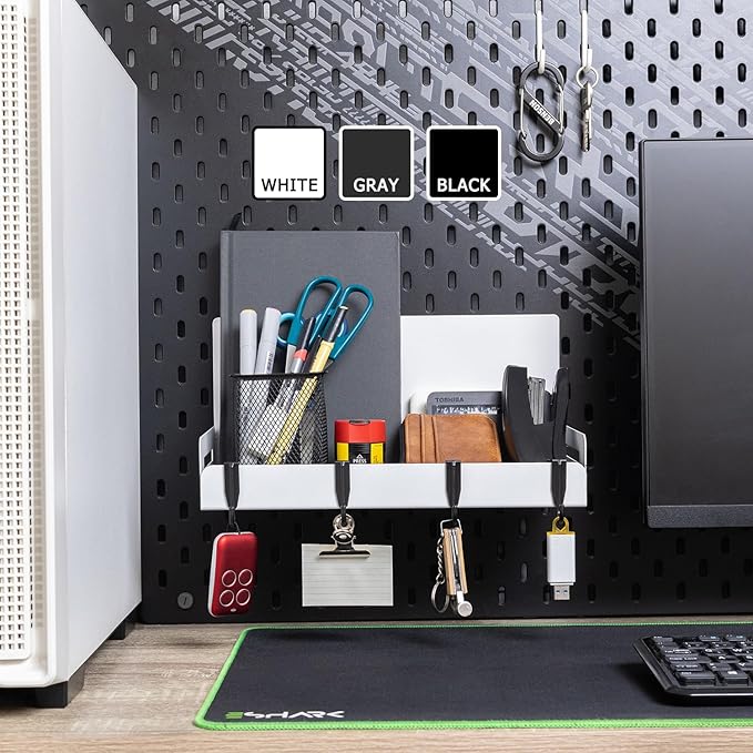 2-Pack Magnet Spice Rack For Refrigerator, White Magnetic Shelves for Classroom, 6" Deep Magnetic Shelf for Fridge Kitchen and Garage Tools Organizing, Heavy Duty 20LB Capacity-CasaMuseHome