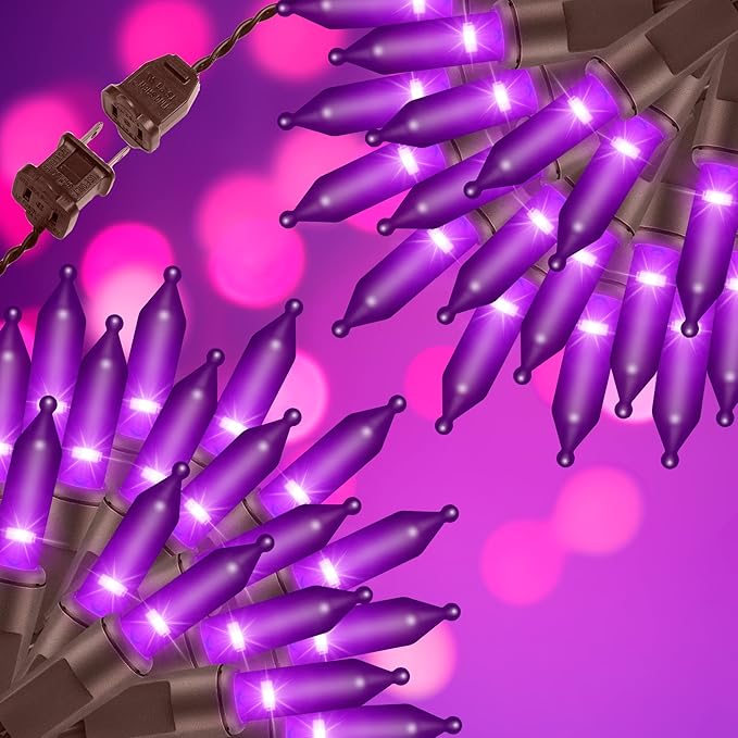 150LIGHTS Purple Extra-Bright with End Connectors Halloween Decorative Lights 9.72m UL Certified Mini String Light Set Waterproof for Halloween Home Garden Christmas Tree Party Patio Wedding-CasaMuseHome