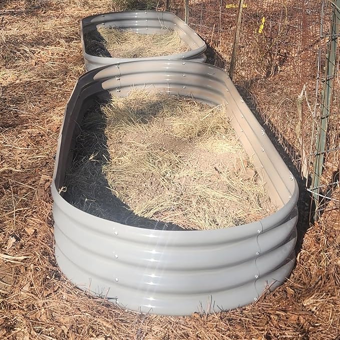 2 Pack 8x3x1FT Galvanized Raised Garden Bed Large Metal Planter Box Kit Elevated Raised Garden Planters for Outdoor Plants, Gray-CasaMuseHome