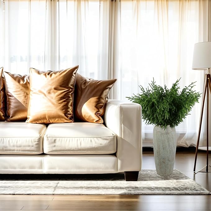 12Pcs Artificial Norfolk Pine Branches 36" Plastic Christmas Plants Decor Faux Greenery Stems Pine Picks Outdoor Faux Plants UV Resistant for Xmas Indoor, Front Porch Home Décor (12, 36inch)-CasaMuseHome