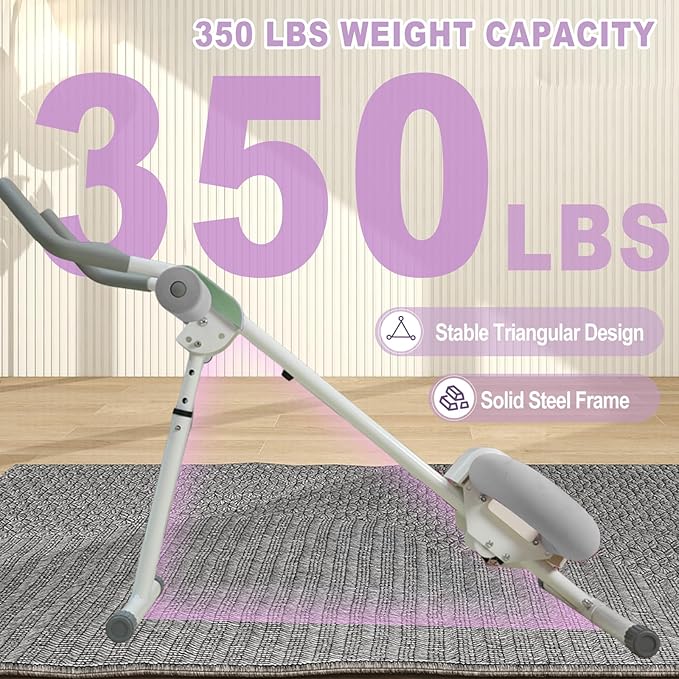 Ab Workout Equipment Abdominal Trainer, Adjustable Ab Machine at Home Gym, Foldable Abdominal Exercise Machine, Core & Ab Trainer Machine for Stomach Workout with LCD Monitor-CasaMuseHome