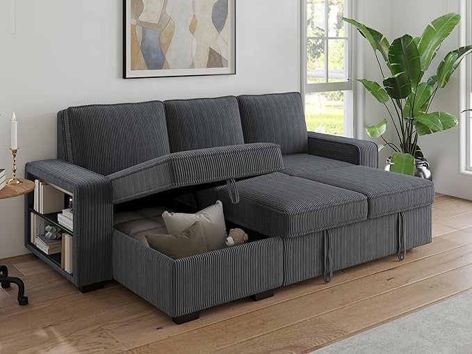 91-inch Reversible Sectional Sleeper-CasaMuseHome
