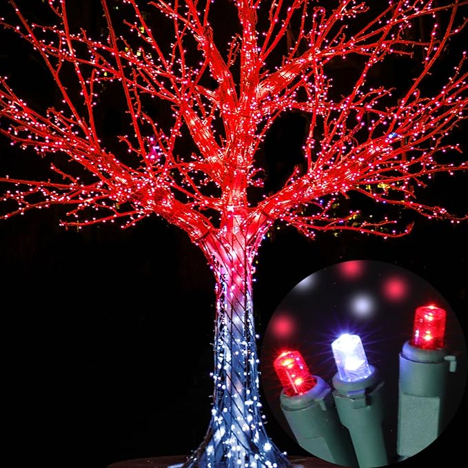 100 Count RED and White - String Lights - 21.6FT LED Christmas Lights, Mini led Lights for Indoor Outdoor Home Holiday Party Wedding Independence Day Decoration-CasaMuseHome