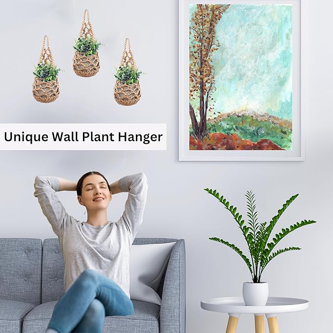 3PK Wall Planters for Indoor Plants, Macrame Plant Hanger | Wall Planter, Plant Hanger, Hanging Planter (3PK, for 4 inch Pot)-CasaMuseHome