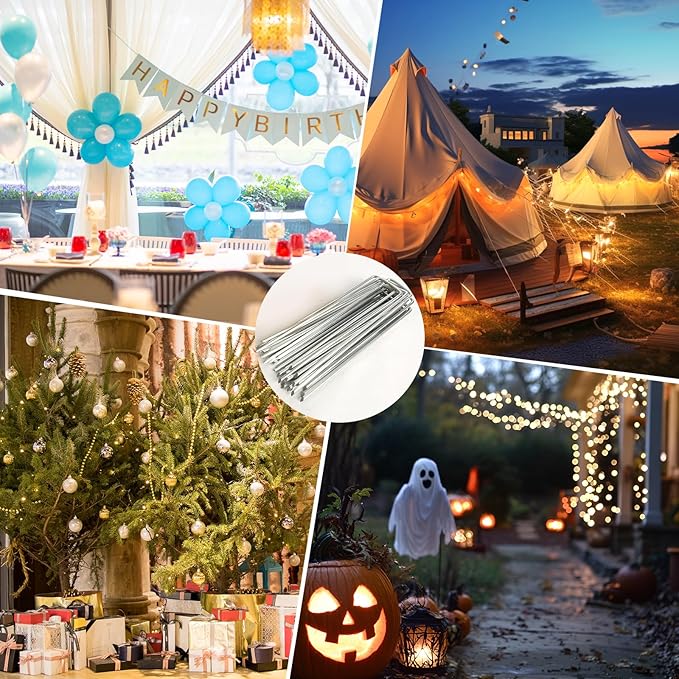 6 Inch Landscape Staples, More Thicker Heavy Duty 8 Gauge Galvanized Landscape Stakes, 125 Packs Garden Staples for Lawns, Weed Barriers, and Landscape Fabrics, Irrigation Hose, Tent Pegs ﻿-CasaMuseHome