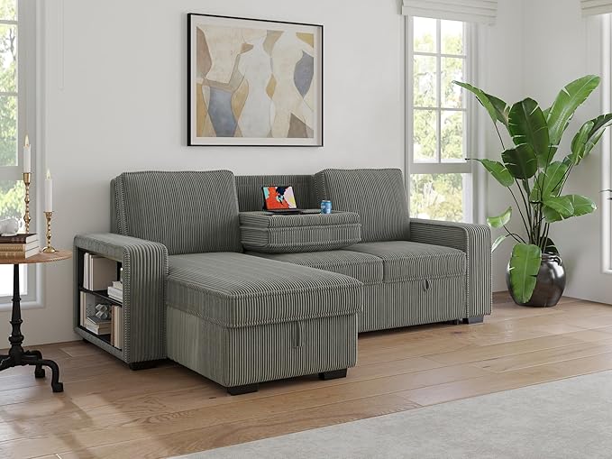 91-inch Reversible Sectional Sleeper-CasaMuseHome