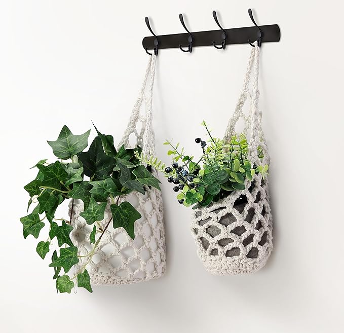 3PK Wall Planters for Indoor Plants, Macrame Plant Hanger | Wall Planter, Plant Hanger, Hanging Planter (3PK, for 4 inch Pot)-CasaMuseHome