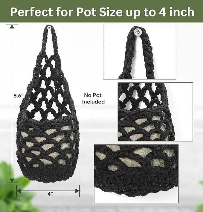 3PK Wall Planters for Indoor Plants, Macrame Plant Hanger | Wall Planter, Plant Hanger, Hanging Planter (3PK, for 4 inch Pot)-CasaMuseHome