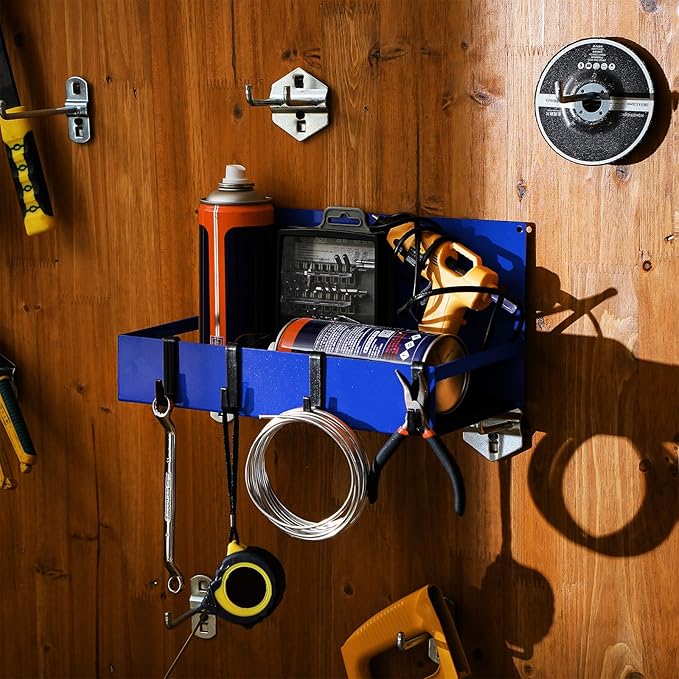 3 Pack Magnet Garage Organizer Magnetic Spice Rack for Refrigerator 20 lb Capacity Shelf Hanging Heavy Duty Magnetic Fridge Side for Organize Garage Tools(Blue)-CasaMuseHome