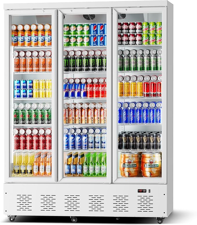 40.5 Cu.ft. Commercial Refrigerators 3 Glass Door Beverage Refrigerators Commercial Fridge Upright Cooler with Soft LED Light and 15 Adjustable Shelves for Restaurant Grocery Stores Home-CasaMuseHome