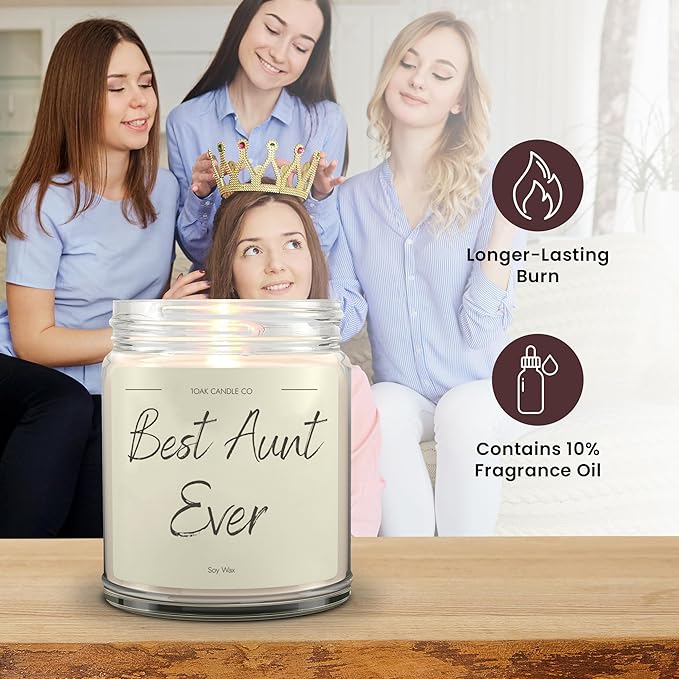 1OAK Vanilla Scented Candles - Aunt Candle - Best Aunt Gifts for Christmas from Niece, Nephew - Best Auntie Ever Gifts for Women-CasaMuseHome