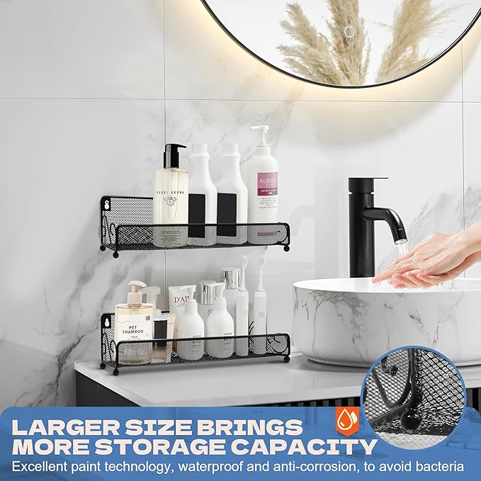 2 pack spice rack organizer for wall mounted or countertop, Jars Storage Organizer, Cabinet Holder, kitchen metal spice seasoning storage for RVs, Cabinet, Pantry Doors, Bathroom, Shower, Home Decor-CasaMuseHome