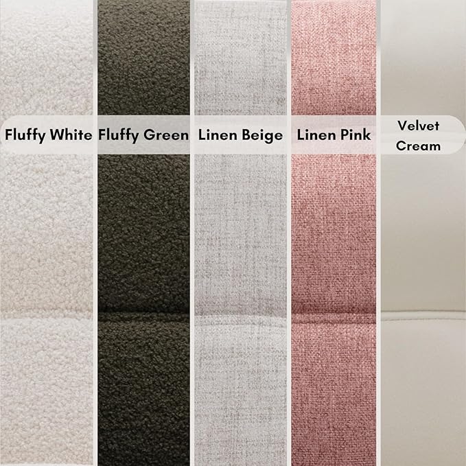 48" Small Loveseat Sofa, Modern Linen Fabric Mini Sofa Couch 2-Seater Love Seat with Quilting Backs and Wood Legs for Living Room, Bedroom and Small Space, Pink-CasaMuseHome