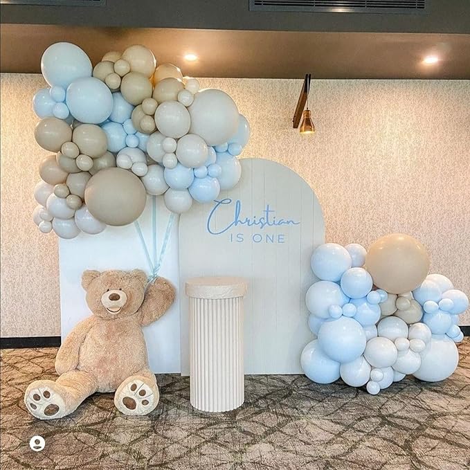 130pcs Light Blue Balloons Different Sizes 18" 12" 10" 5" Baby Blue Balloons for Boys Girls Birthday Baby Shower Gender Reveal Wedding Children's Day Decorations-CasaMuseHome