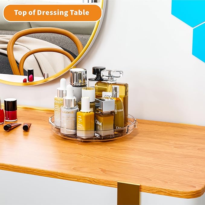 9.5" W Acrylic Clear Lazy Susan Turntable for Cabinet,Kitchen Countertop,Refrigerator and Pantry Organization Storage,1 Tier Small Spinning Organizer for Vitamin,Medicine,Spice Rack & Organization-CasaMuseHome