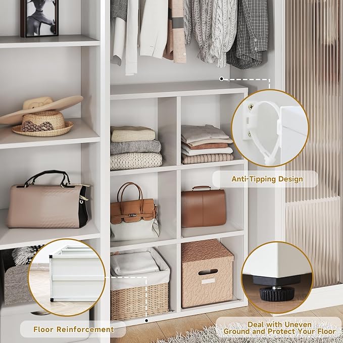 4 Cube Book Shelf - High-Strength Steel Cube Storage Organizer with Open Display Shelves for Living Room-CasaMuseHome