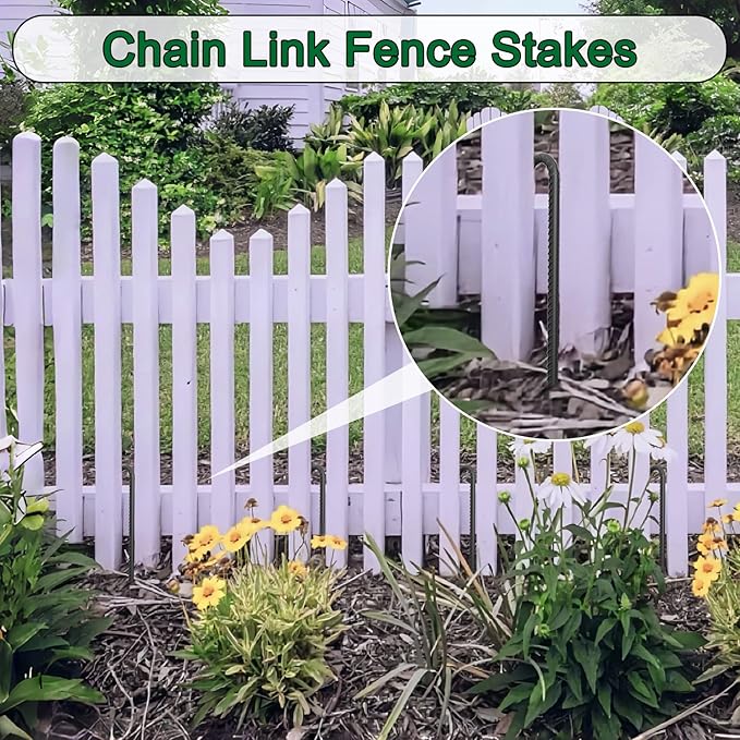 24 Inch Rebar Ground Stakes 3/8 Inch Tent Stakes Heavy Duty 12 Pack Steel Ground Anchors Chain Link Fence Stakes Trampoline Stakes with Chisel Point end for Swing Set and Camping Tent, Black-CasaMuseHome