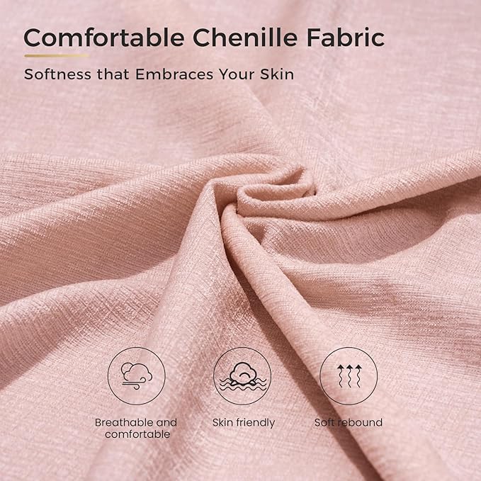 3 in 1 Convertible Sleeper Sofa Bed, Pull Out Couch Bed with Adjustable Backrest, Chenille Loveseat Couches with Side Pocket for Living Room, Bedroom (Pink)-CasaMuseHome