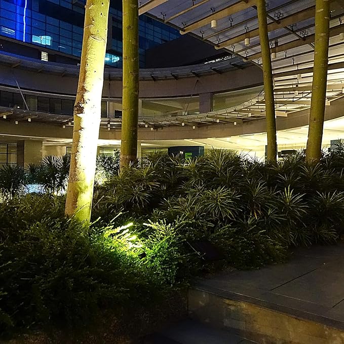 4-Spotlight Mini 50X Solar-Powered LED Spotlight (Cool White LED), Black Finish, Outdoor Garden Yard Landscape Downlight-CasaMuseHome