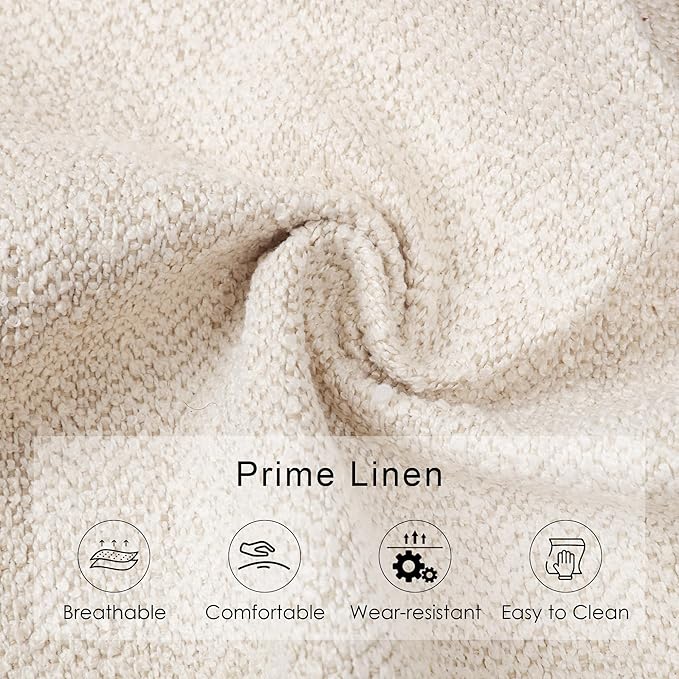 43.3" Bedroom Bench, Upholstered Entryway Bench, Modern End of Bed Ottoman with Solid Wood Legs and Adjustable Foot Pegs for Entryway, Dining Room and Living Room (Beige Linen)-CasaMuseHome