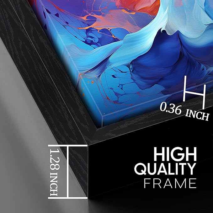 Abstract Wall Art for Living Room, Colorful Canvas Wall Decor for Bedroom, Framed Picture Print, Large Size 59x29 Inches-CasaMuseHome