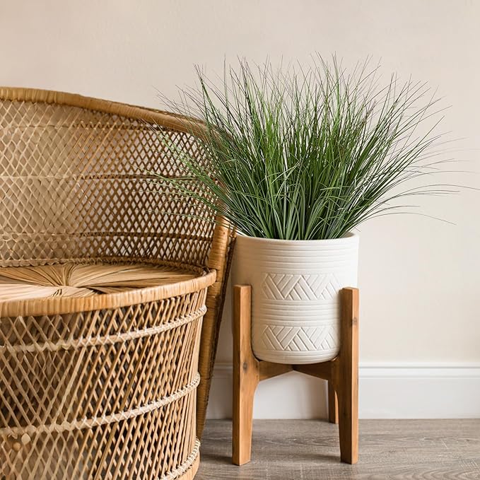 32PCS 17.3" Fake Plants Artificial Wheat Grass Greenery Plastic Plants Fake Grass Artificial Plants for Outdoor Decor Artificial Grass Plant with Greenery Stems for Indoor Home Decoration-CasaMuseHome