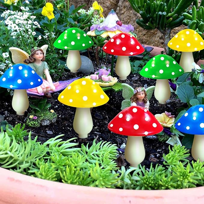 8-Pack Solar Mushroom Lights for Garden Decor, 8 Modes Waterproof Outdoor Garden Mushroom Lamp, Multi-Colored Solar LED Fairy Lights for Christmas Halloween Yard Lawn-CasaMuseHome
