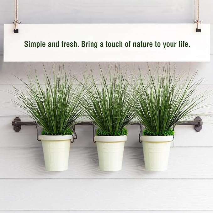 8PCS 17.3" Fake Plants Artificial Wheat Grass Greenery Plastic Plants Fake Grass Artificial Plants for Outdoor Decor Artificial Flower with Greenery Stems for Indoor Home Decoration-CasaMuseHome