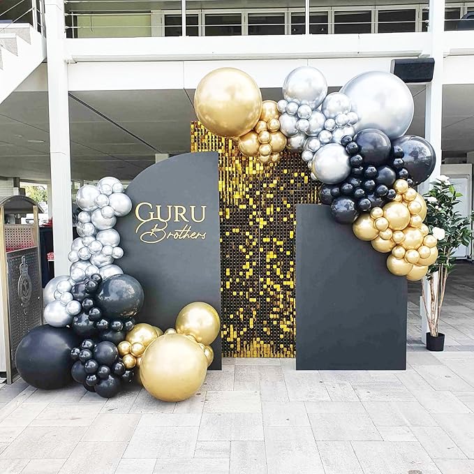 130pcs Metallic Silver Balloons Different Sizes 18" 12" 10" 5" Chrome Silver Balloon Garland Arch Kit for Graduation Birthday Baby Shower Wedding Anniversary New Year Party Decorations-CasaMuseHome