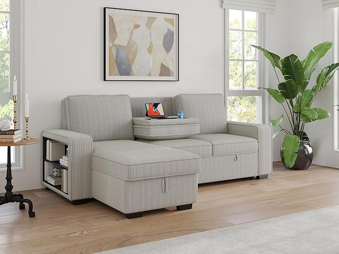 91-inch Reversible Sectional Sleeper-CasaMuseHome