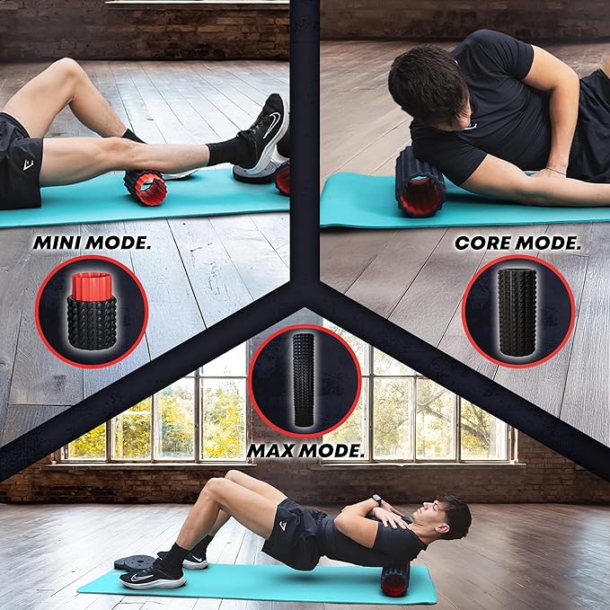 5-in-1 Long Foam Roller, 23" Long Back Roller for Physical Therapy with 5 Different Length Options, Muscle Trigger Points - Relieves Pain with Muscle Massage: Back, Shoulder, Foot, Legs, Arms, Neck-CasaMuseHome