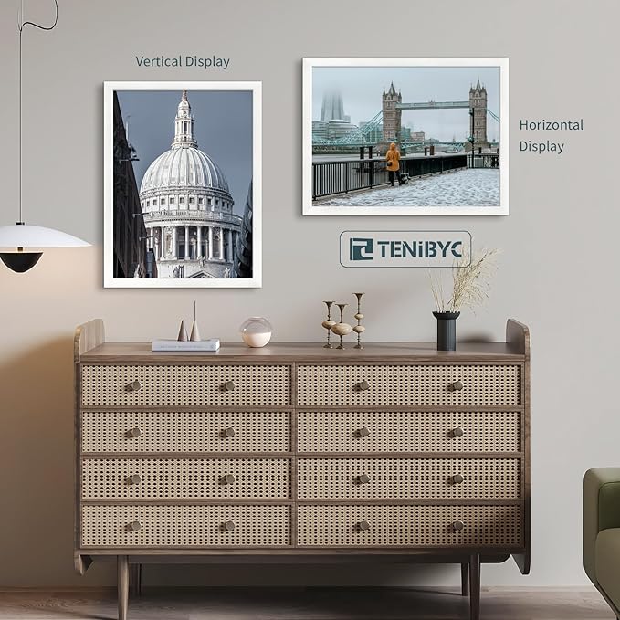 18x24 Poster Frame 3 Pack - White Woodgrain, Solid Wood Gallery Picture Frame - Wall Hanging-CasaMuseHome