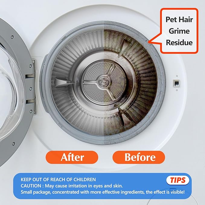 36Pack Washing Machine Cleaner Tablets-18 Month Supply,Washer Machine Cleaner Formulated For Pet Owners,Easy Pet Hair Remover for Laundry,Compatible with HE, Top & Front Load Washer.Septic Safe-CasaMuseHome