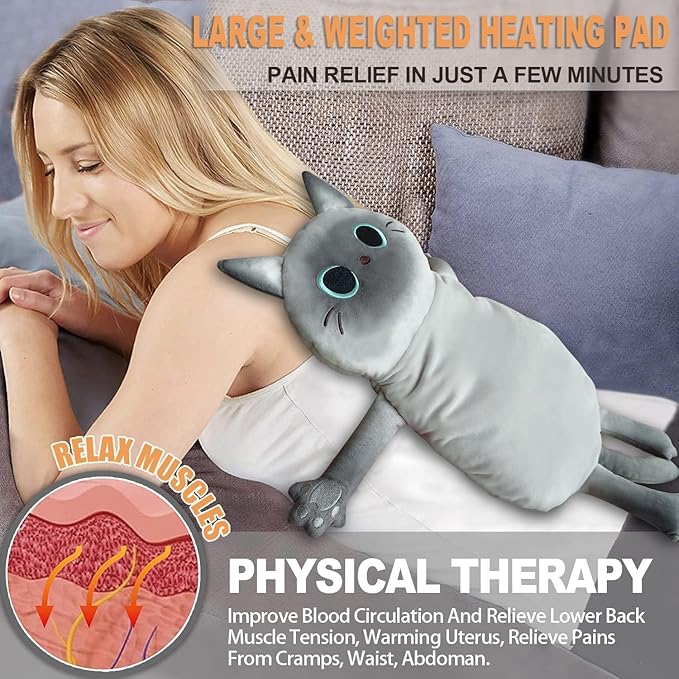 2PCS Large Microwave Heating Pads for Cramps Pain Relief, Moist Microwavable Period Menstrual Heat Packs, Cordless Warm Compress Gift for Mothers Day, Birthday, Thanksgiving, Christmas, 21*12" + 17*9"-CasaMuseHome