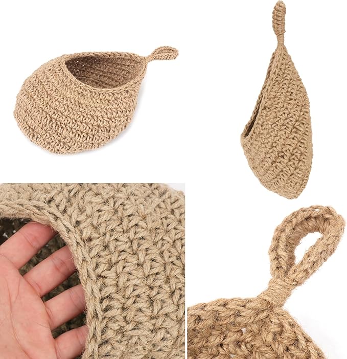 3 Pack Hanging Wall Basket with Hook, 3 Size Wall Hanging Fruit Baskets, Hanging Baskets for Organizing, Hanging Fruit Baskets for Kitchen, Restaurant, Coffee Shop, Party and Garden Decor-CasaMuseHome