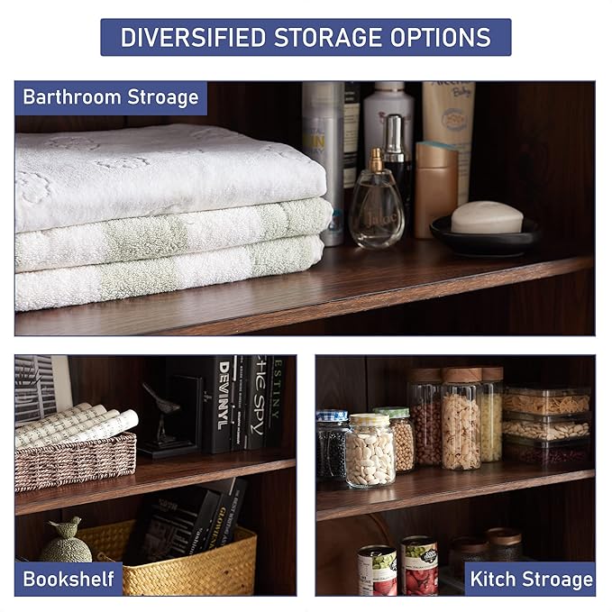 72" Tall Wood Storage Cabinet, Farmhouse Kitchen Pantry Cabinet with Adjustable Shelves & Drawer & Barn Doors, Versatile Storage for Kitchen, Dining Room, Bathroom, Brown-CasaMuseHome