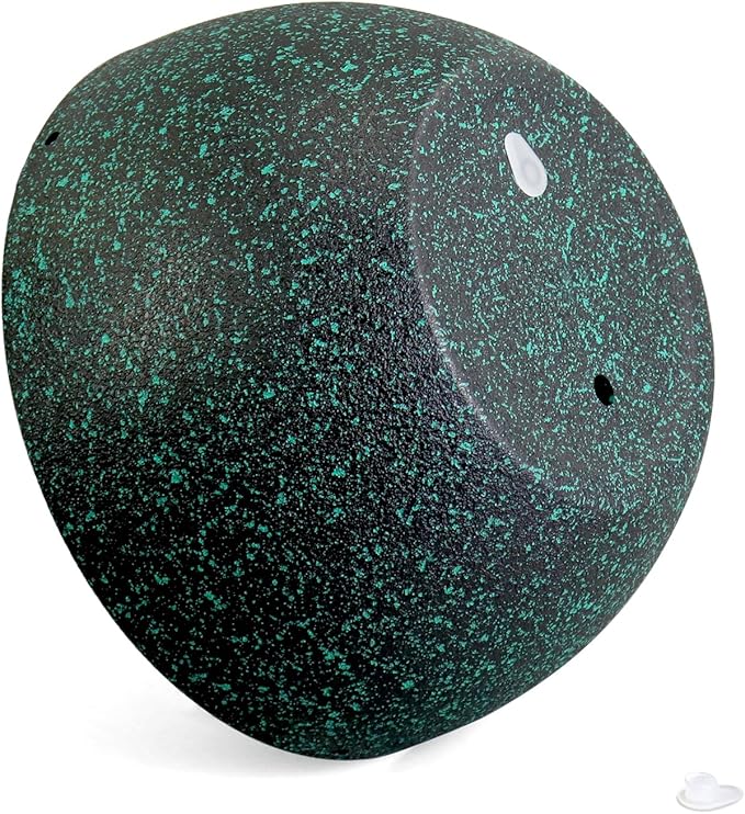 8 inch Small Hanging Planters for Indoor Outdoor Plants, 2 Pack Hanging Flower Pots with Drainage Holes and Chain, Plastic Hanging Baskets for House Plants, Black with Green Speckles-CasaMuseHome