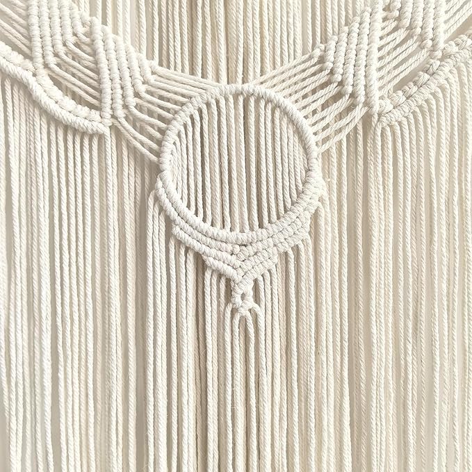 Achart Macrame Wall Hanging Large- Boho Wall Decor- large wall art- Wall Decor Living Room- Macrame Tapestry Boho Decor for Bedroom (Beige-O)-CasaMuseHome