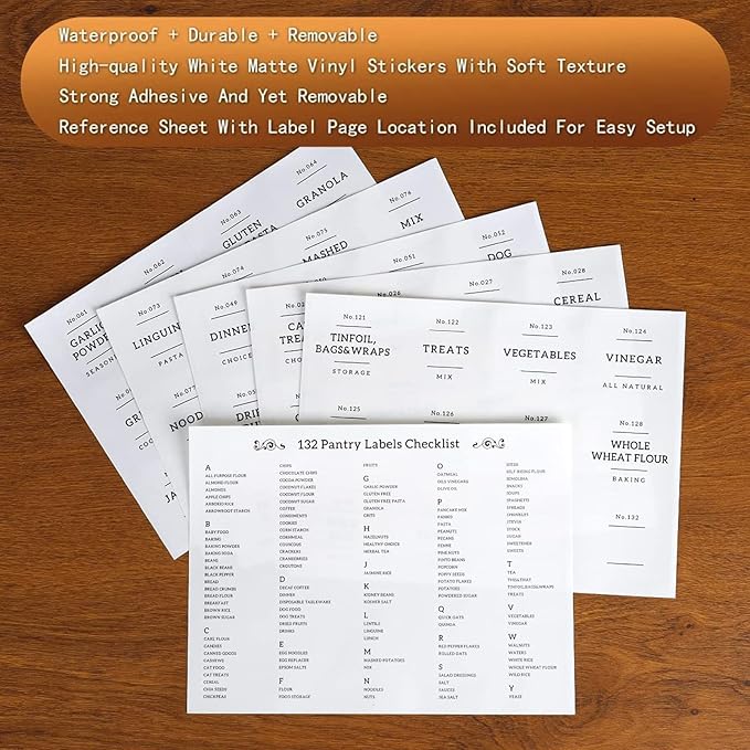 6 Pack Glass Jars with Bamboo Lid and Spoons - 17Oz/27Oz Borosilicate Glass Jars with 132 Pantry Labels - for Coffee Beans, Tea, Sugar & More-CasaMuseHome