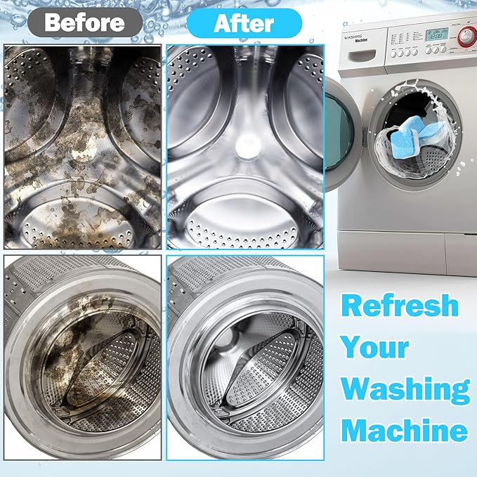 150 Pcs Washing Machine Cleaner Washing Machine Tablets Deep Cleaner Tablets for Front Loader and Top Load Washer-CasaMuseHome